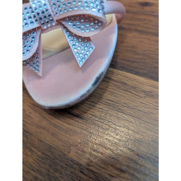 NWT Wild Diva Comfort Pink Rhinestone Bow Heels- Size 7 - Picture 6 of 7